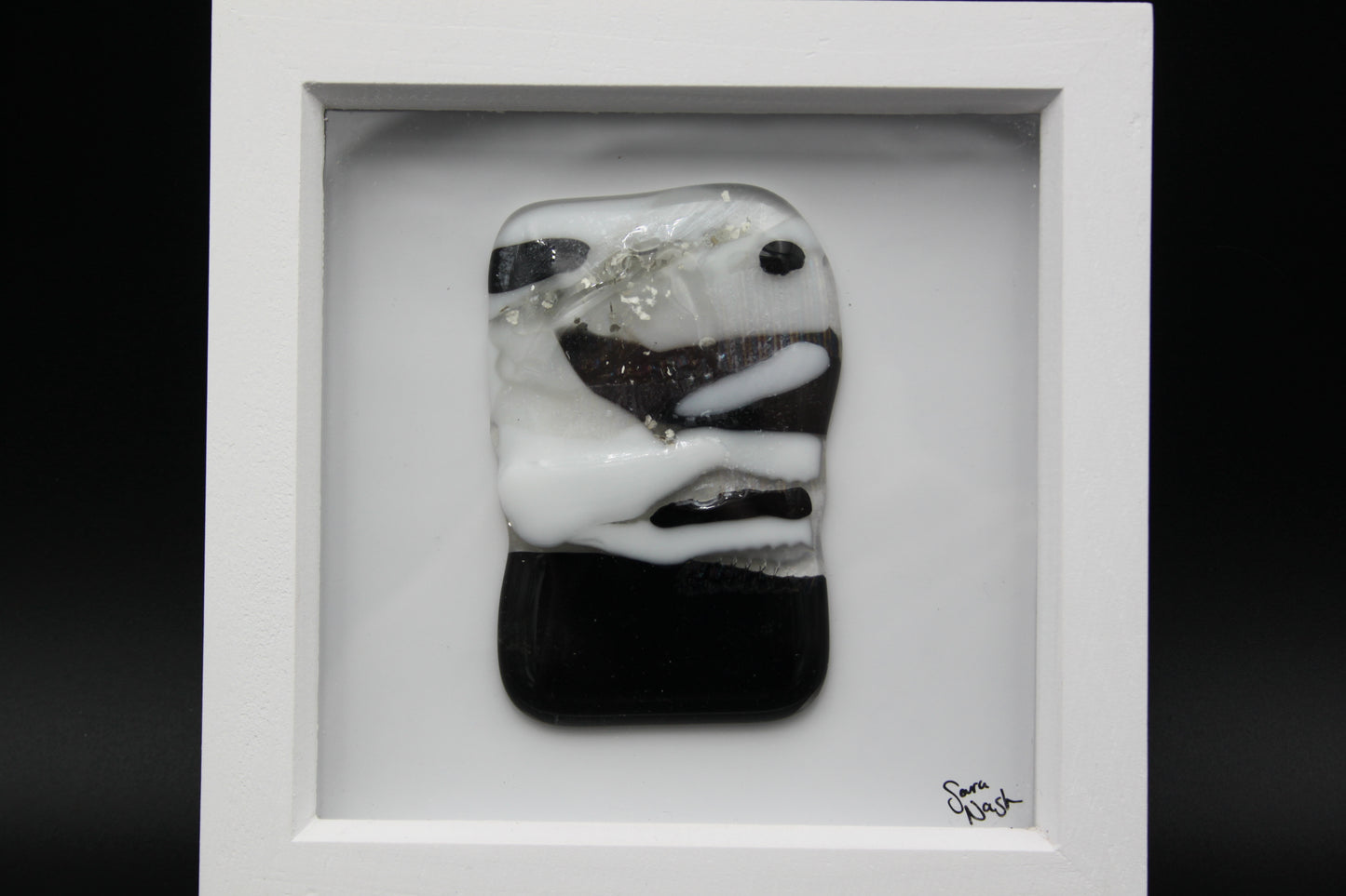 Framed Abstract Fused Glass Wall Art