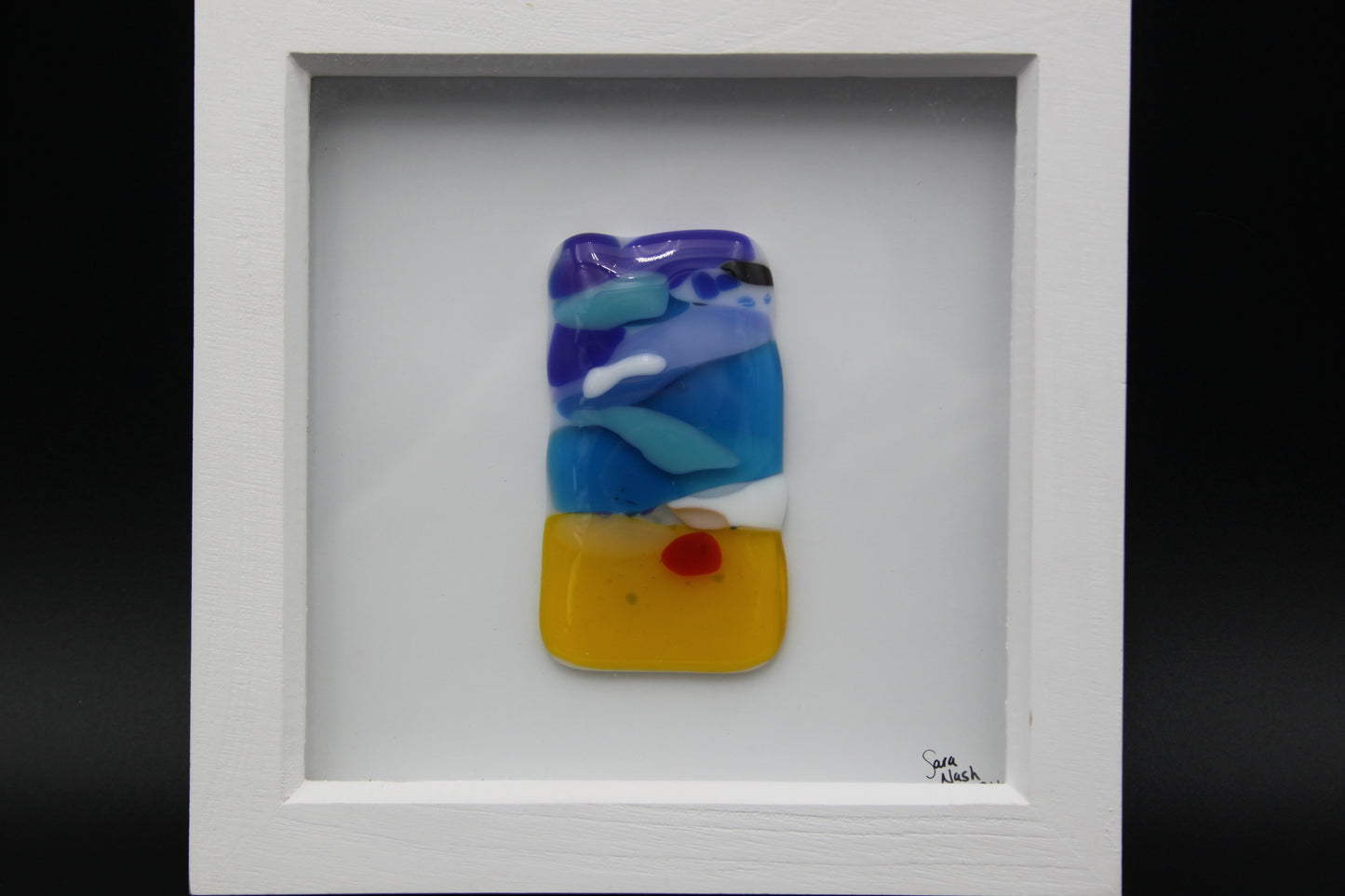 Abstract Beach Fused Glass Wall Art
