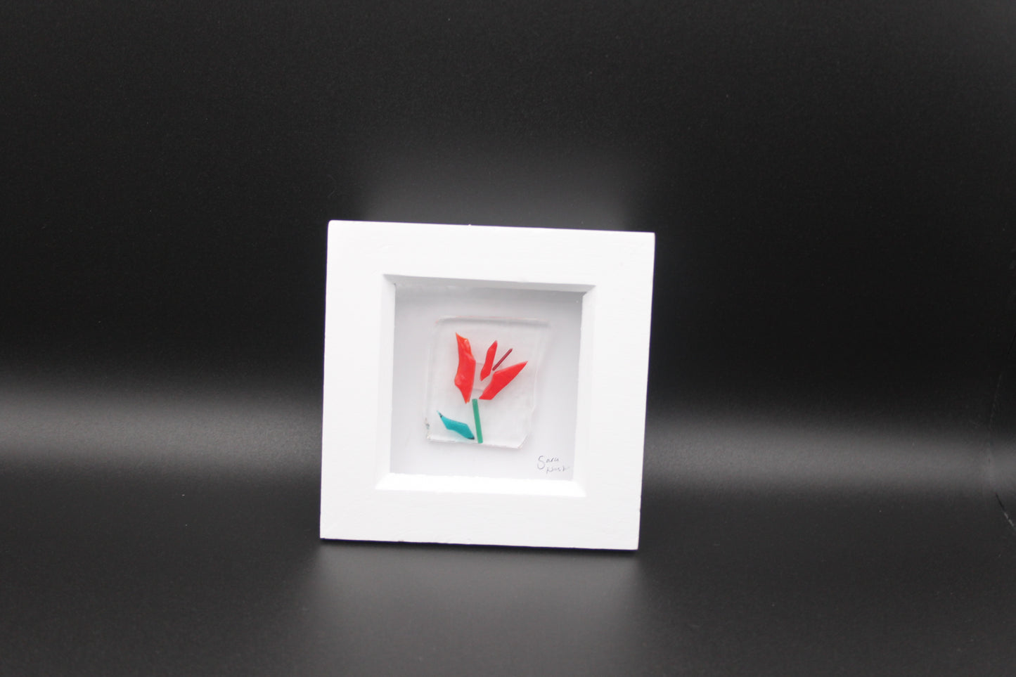 Small Framed Fused Glass flowers