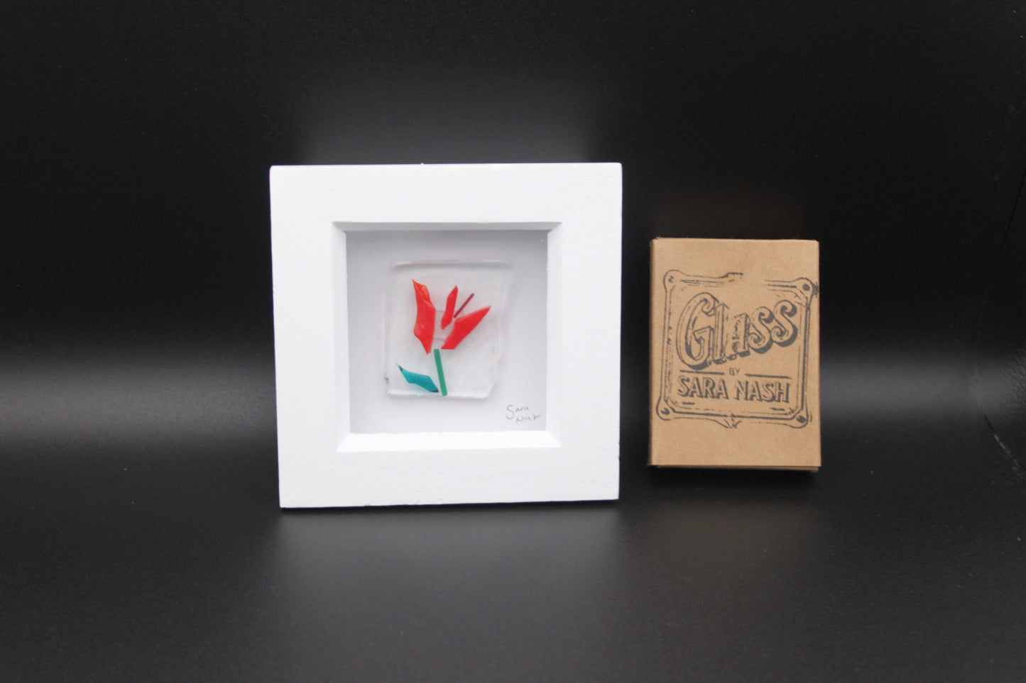 Small Framed Fused Glass flowers