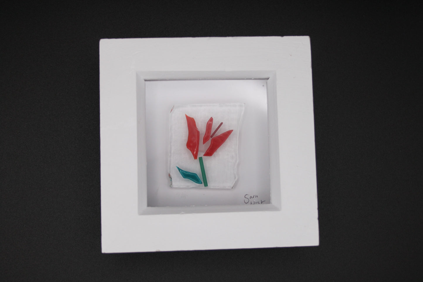 Small Framed Fused Glass flowers