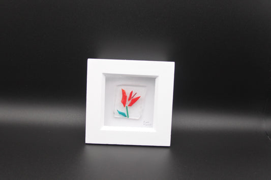 Small Framed Fused Glass flowers